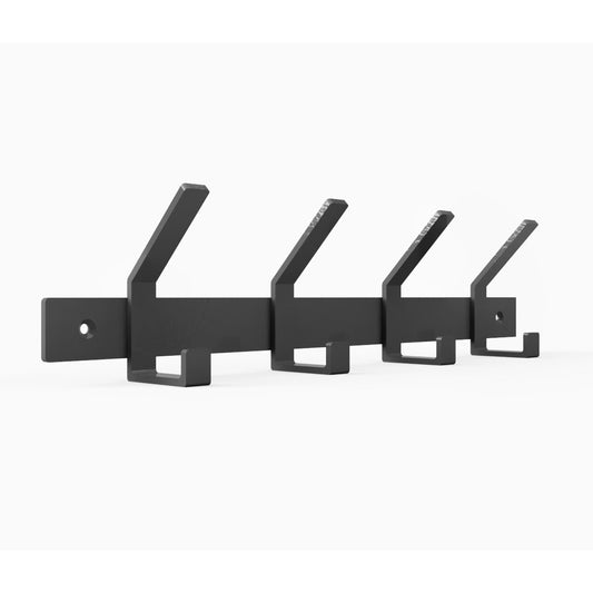 Steel wall mounted coat rail with double hooks